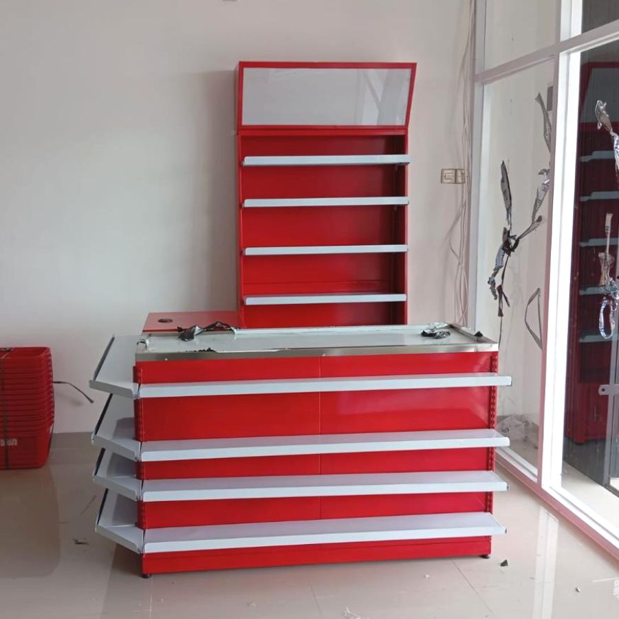meja kasir & backwall